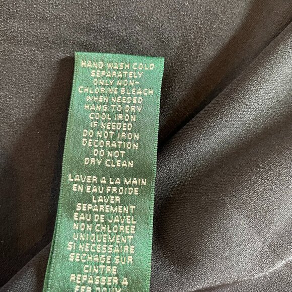 Ralph Lauren Black Dress Size 12 Sleeveless Embellished Neckline Fit & Flare - Picture 15 of 15